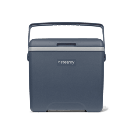 Steamy Cool 28 (28 Liter) Kühlbox Blau + 2x Kühlelement Mittel mit großem Rabatt