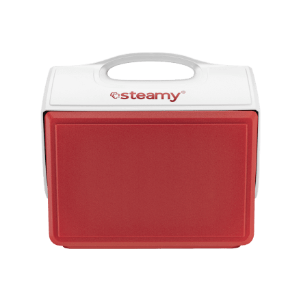 Steamy Sport 15 (15 Liter) Kühlbox Rot + 1x Kühlmatte (88 Würfel) mit großem Rabatt