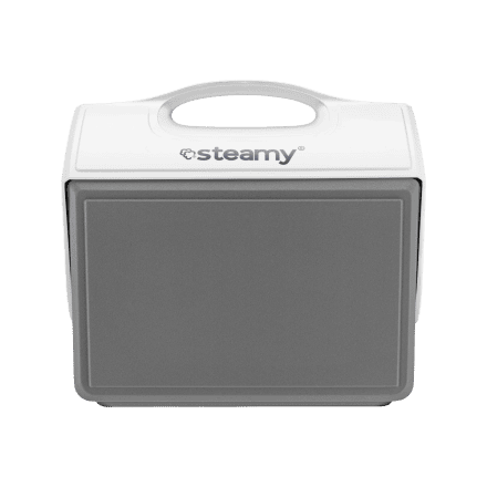 Steamy Sport 15 (15 Liter) Kühlbox Grau + 1x Kühlmatte (88 Würfel) mit großem Rabatt