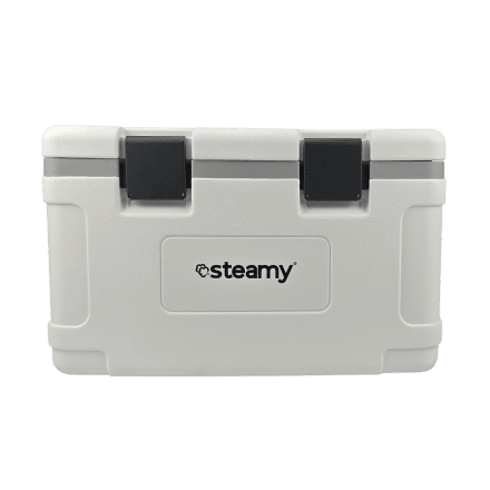 Steamy Marine 35 (35 Liter) Kühlbox Weiß + 2x Kühlelement Large mit großem Rabatt