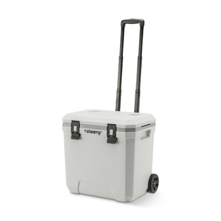 Steamy Marine 36 Roller (36 Liter) Kühlbox mit Rollen Weiß + 2x Kühlelement Large mit großem Rabatt